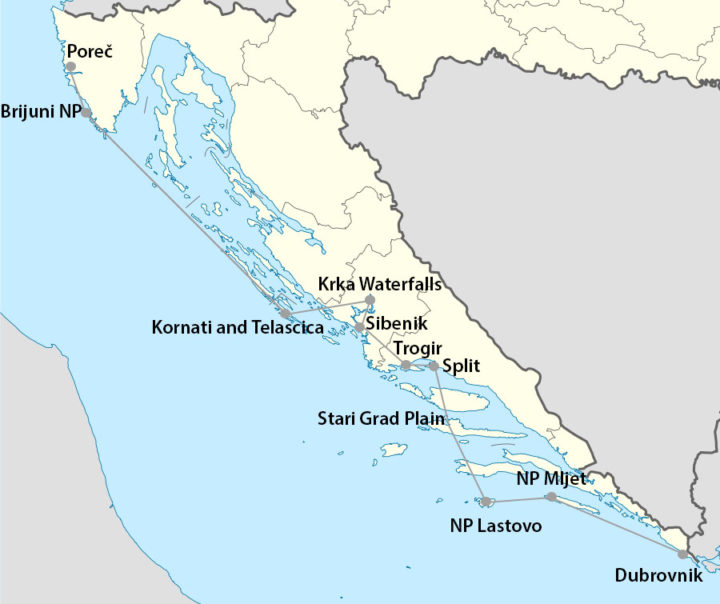 Itinéraire Croatie